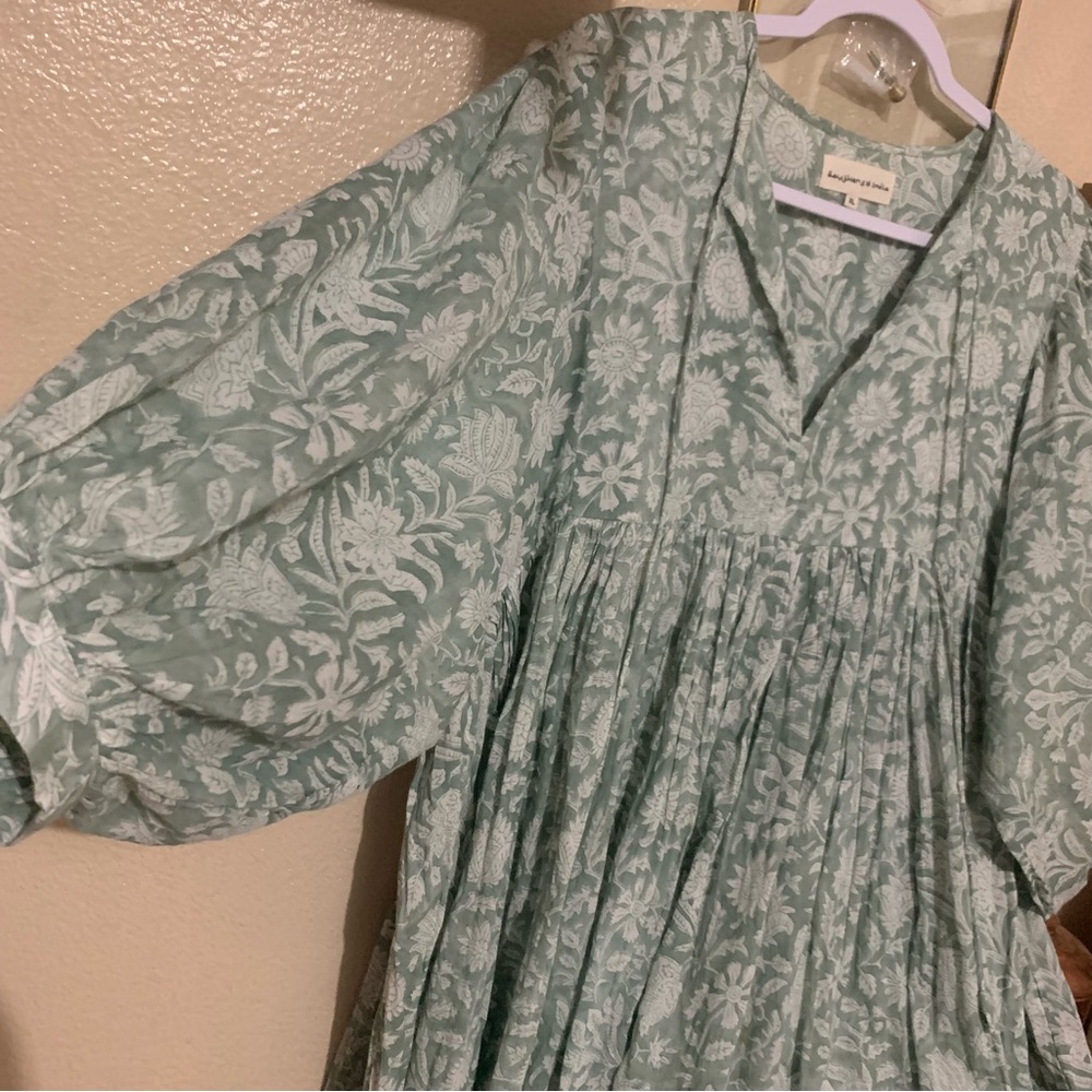 Daughters of India green/Aqua Patterned Mini Dress - Picture 3 of 8